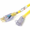 U.S. Wire & Cable 25 Ft. Power-On Illuminated Plug Temp-Flex-35 Cord, Yellow, 300V, SJTW-A 12/3 74025